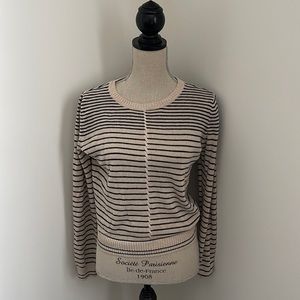 Forever 21 Striped Sweater Cream Black